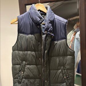 American Eagle Outfitters Blue and Green Quilted Vest